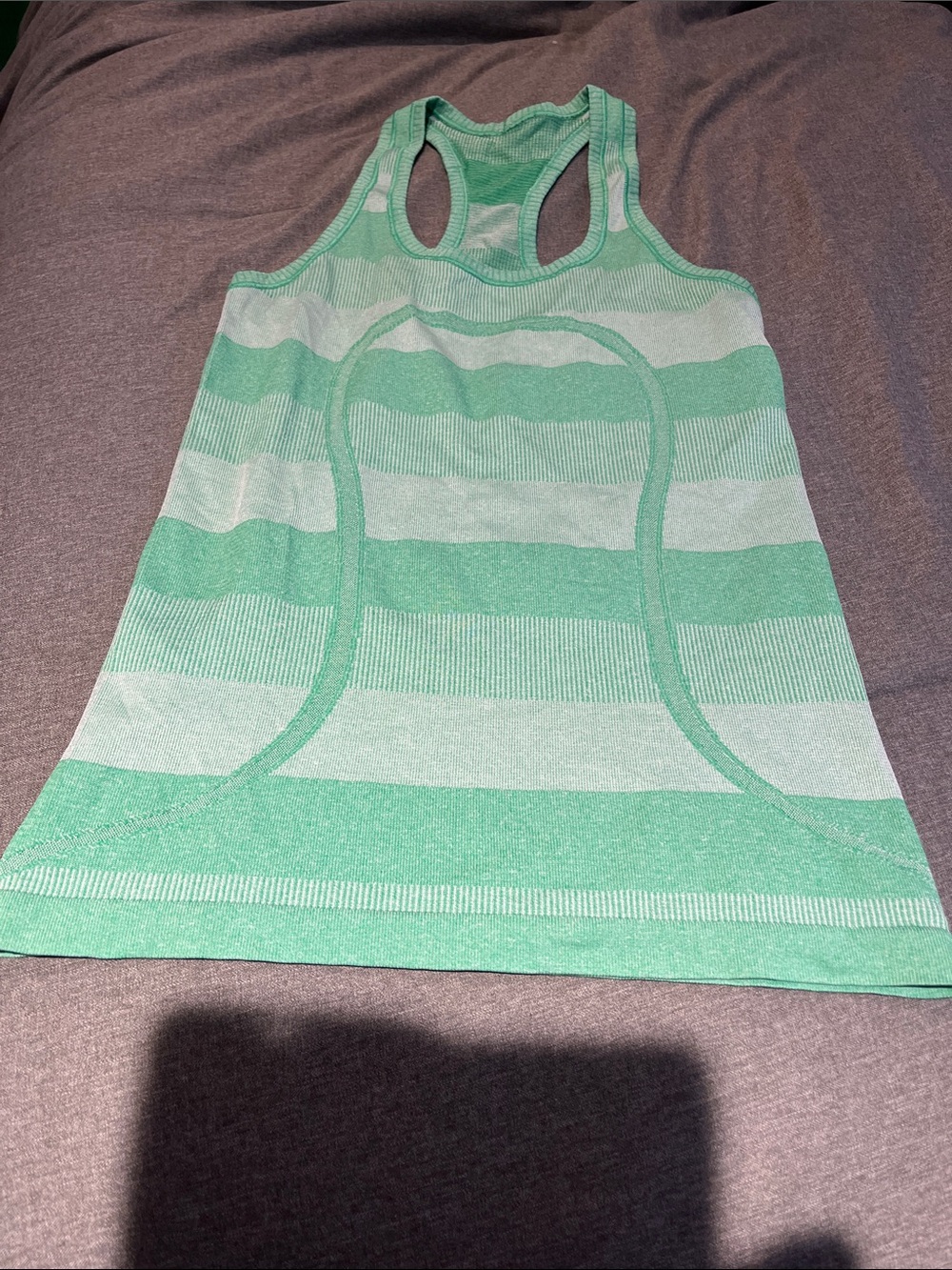 lululemon athletica Mint Green Striped Racerback Tank